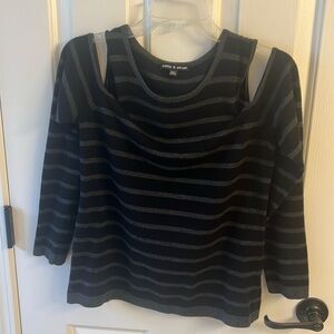 Acrylic sweater, shoulder-baring